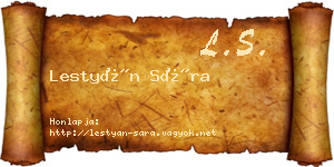 Lestyán Sára névjegykártya