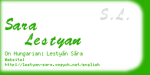 sara lestyan business card