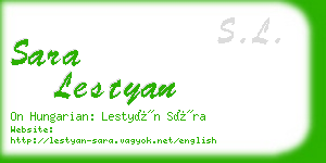 sara lestyan business card